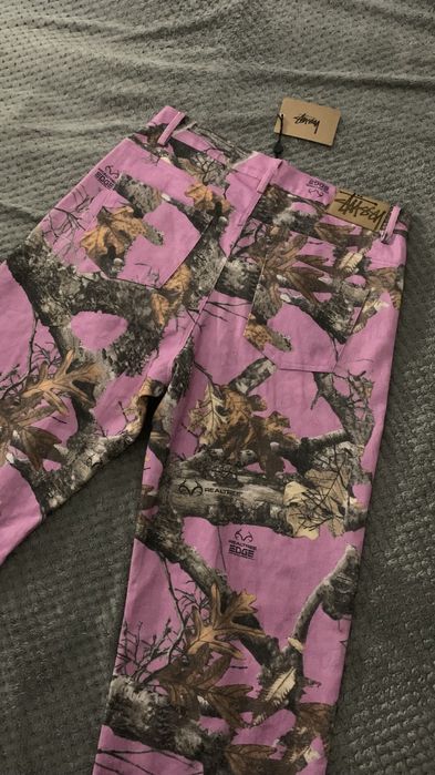 Штани камуфляж Stussy рожеві sk8 реп широкие stussy x realtree
