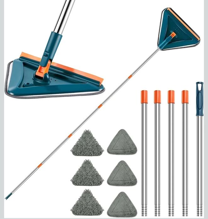 Obrotowy mop  360° z długim uchwytem regulowany, do okien, podłogi etc