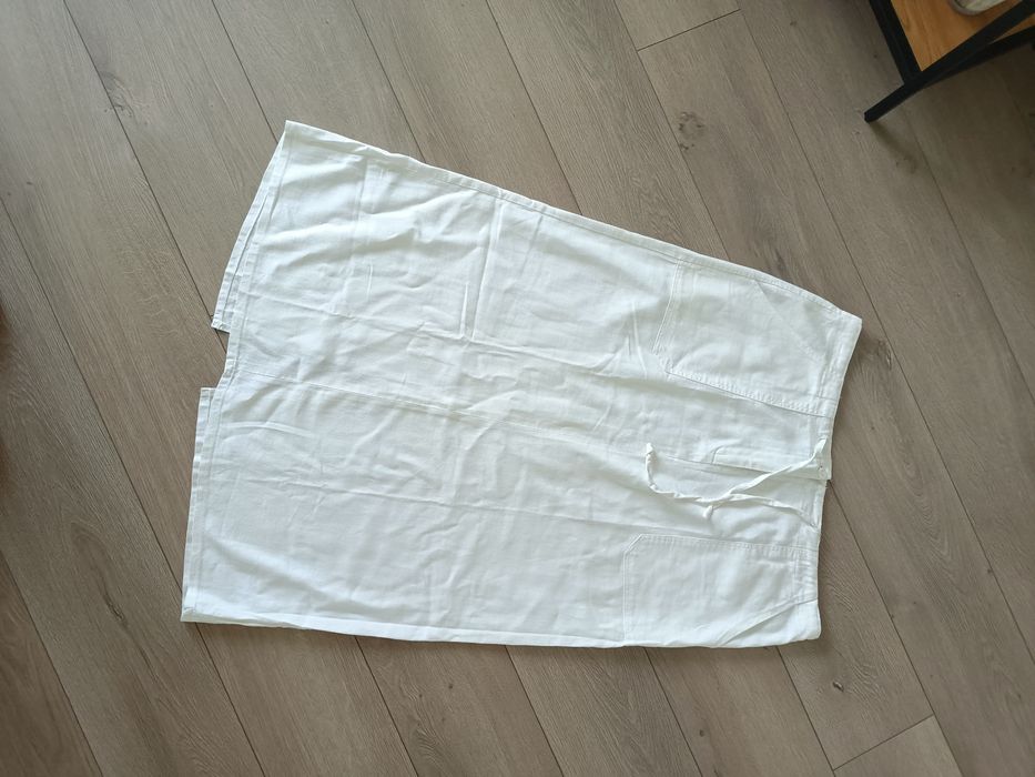 Biała lniana spódnica XL-2XL
