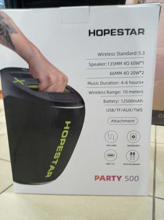 Hopestar Party 500  Bluetooth колонки чорні (Оригінал) Є в наявності