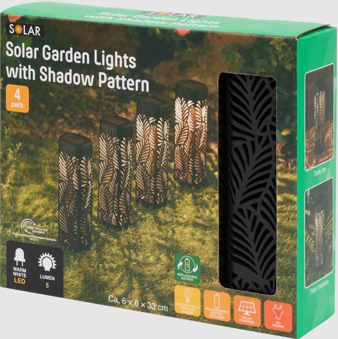 Oświetlenie ogrodowe solarne LED – zestaw 4 szt.