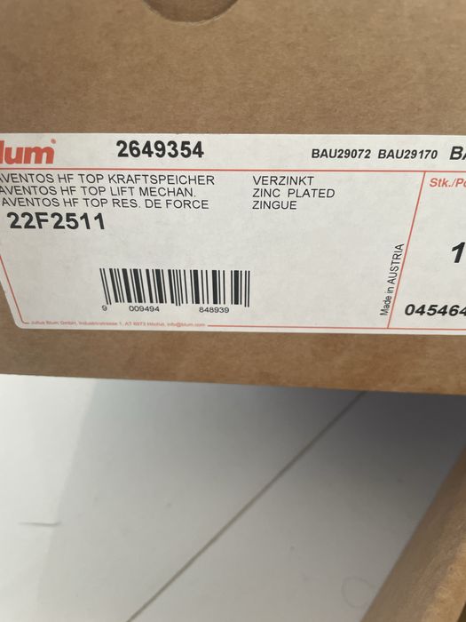 Blum Aventos HF TOP siłownik 22F2511
