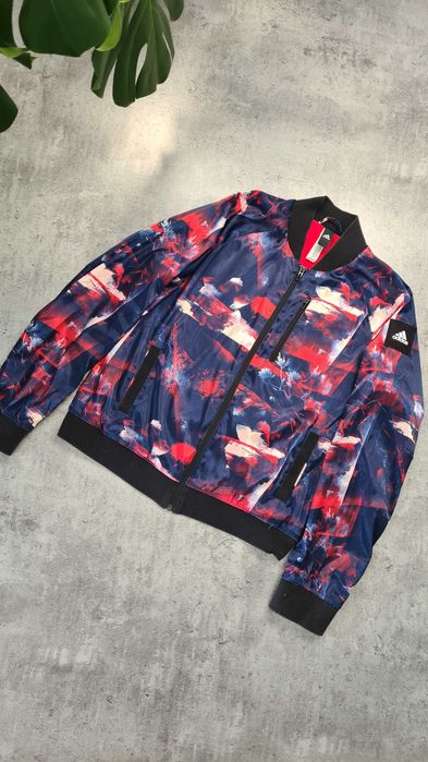 Kolorowa bomberka kurtka Adidas. Drip swag y2k drill. Rozmiar M