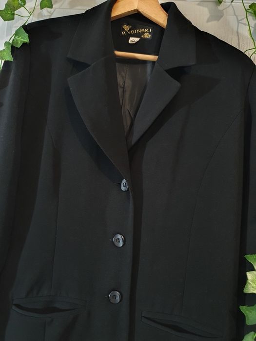 Marynarka czarna Rybiński polska firma oversize 44 XXL