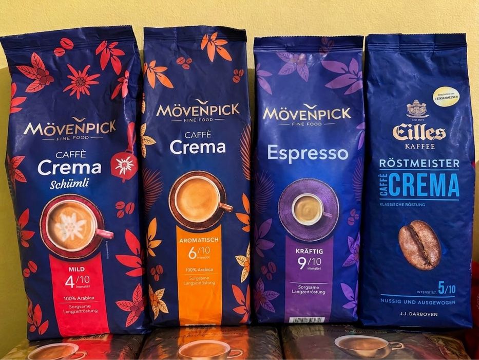 Кава в зернах Dallmayr, Movenpick , LAVAZZA , Eilles, Jacobs