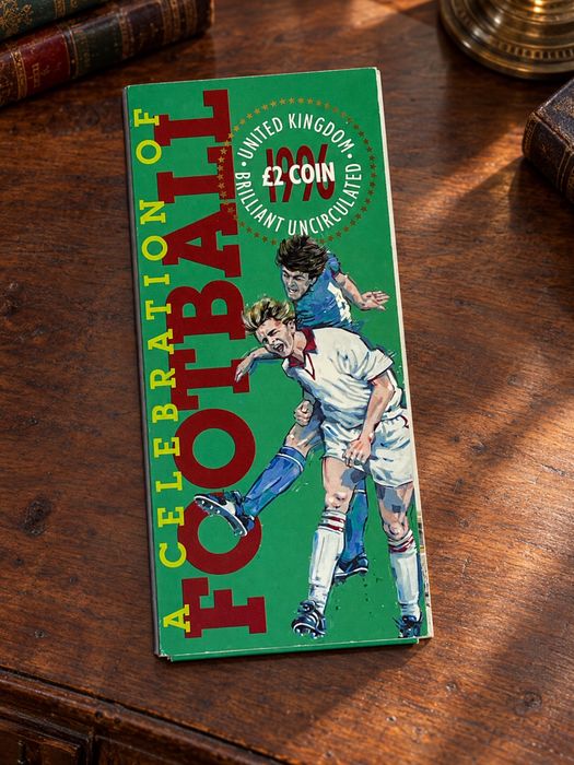 Moeda £2 Royal Mint 1996 Euro 96 Football BU (Brilliant Uncirculated) + Folheto