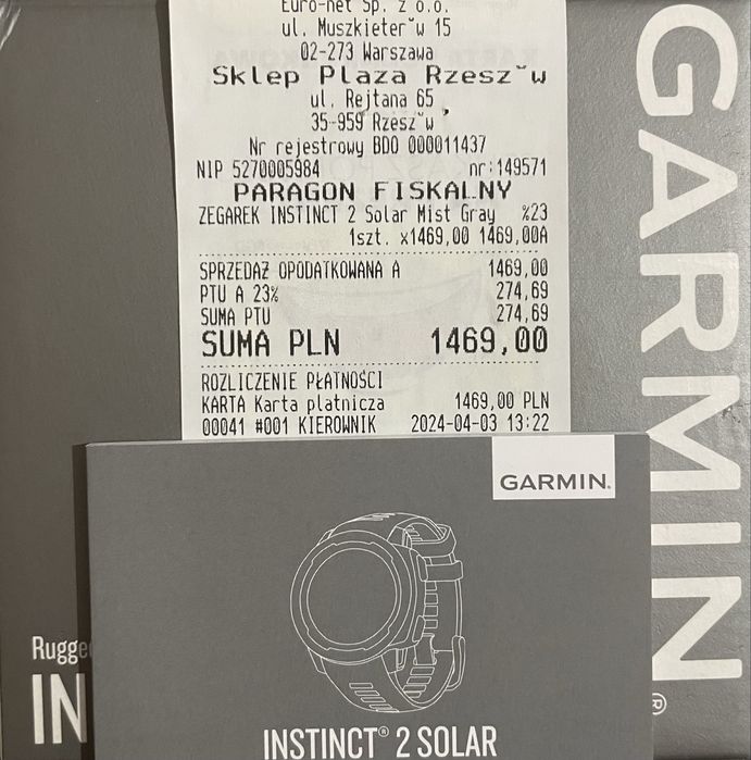 GARMIN INSTINCT 2 SOLAR -> 45MM -> Duża koperta