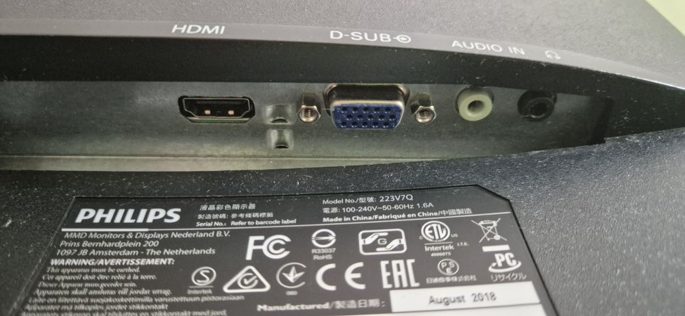 Monitor Philips LCD Full HD 223V7QHAB/00