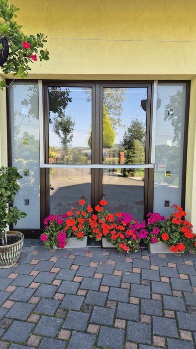Okno 4 taflowe balkon taras szklarnia  PCV palisander używane