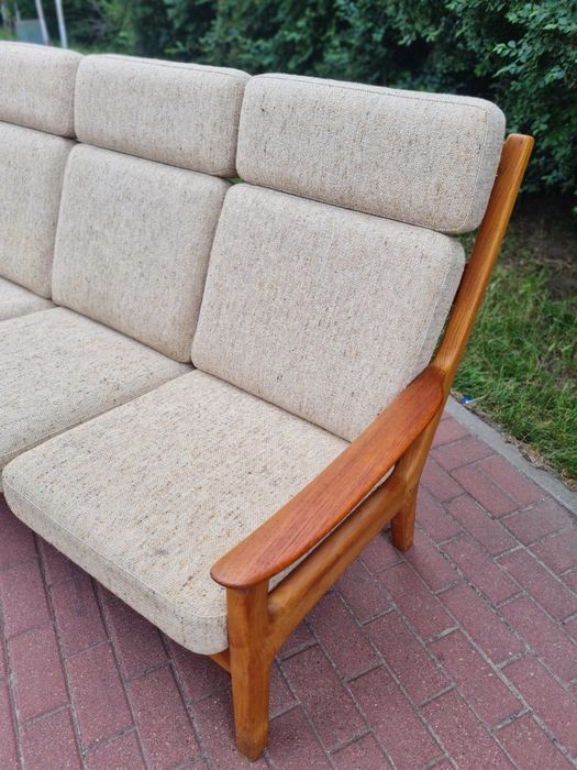 Sofa tekowa proj. Juul Kristensen, skandynawski design Dania lata 60