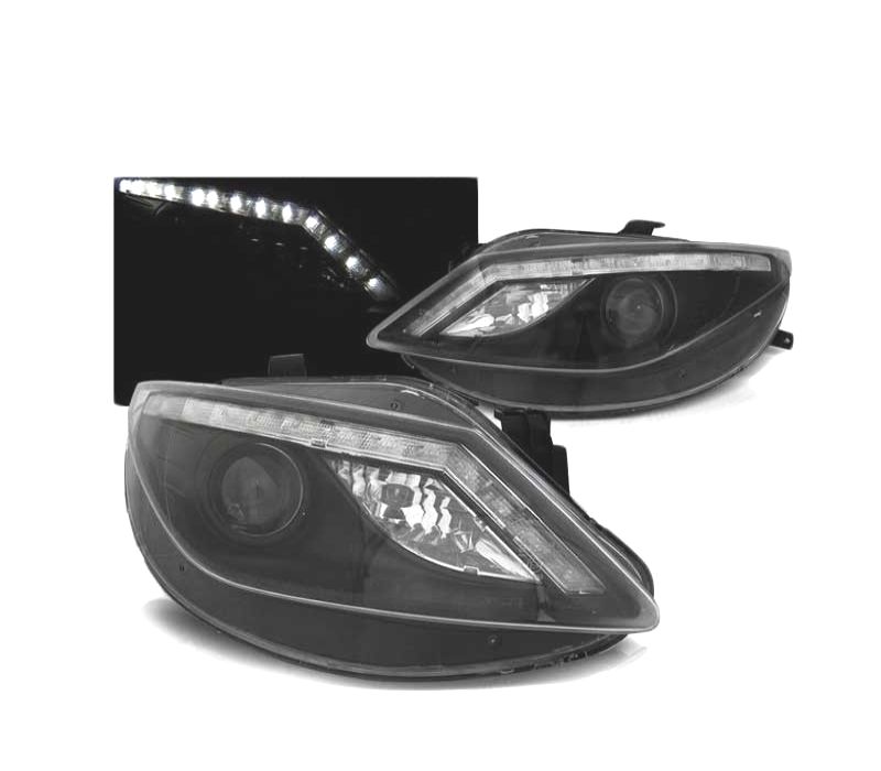 FARÓIS PARA SEAT IBIZA 6J 08-2 LOOK R8 PRETOS