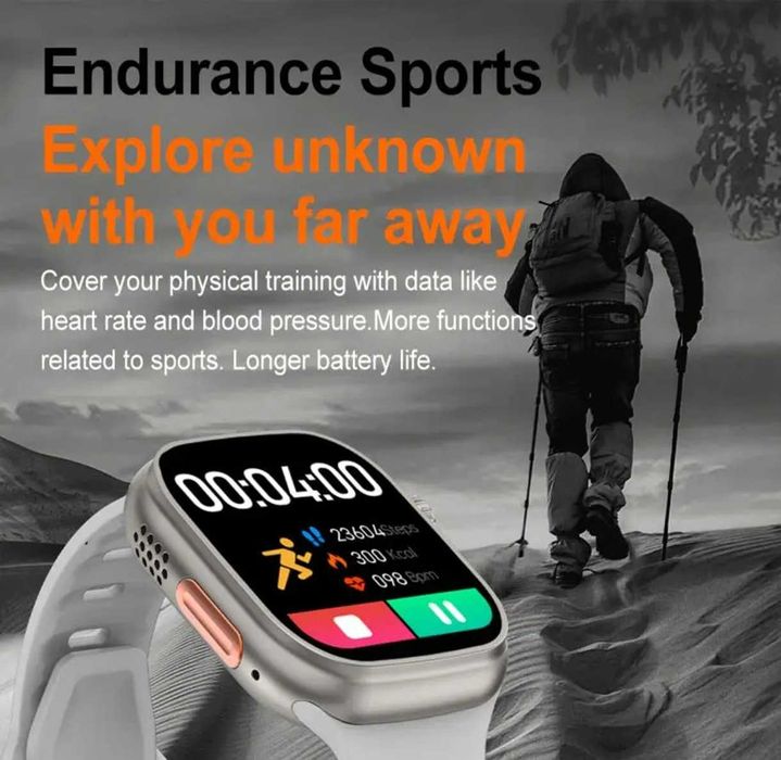 Качественные смарт часы T900 Ultra-2 (49 мм) с AMOLED экраном на руку