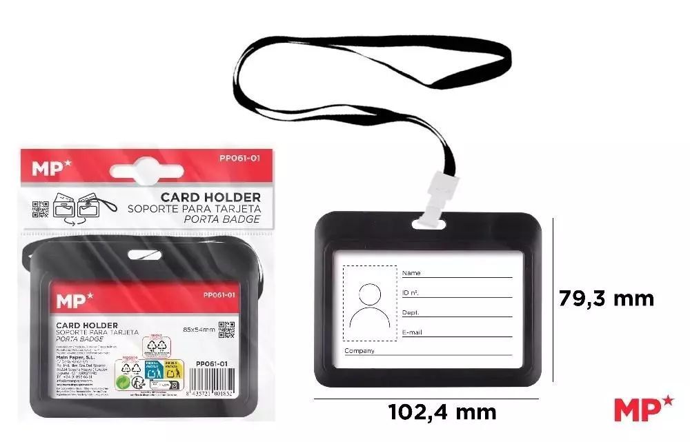 Etui na identyfikator czarne. MP Main Paper