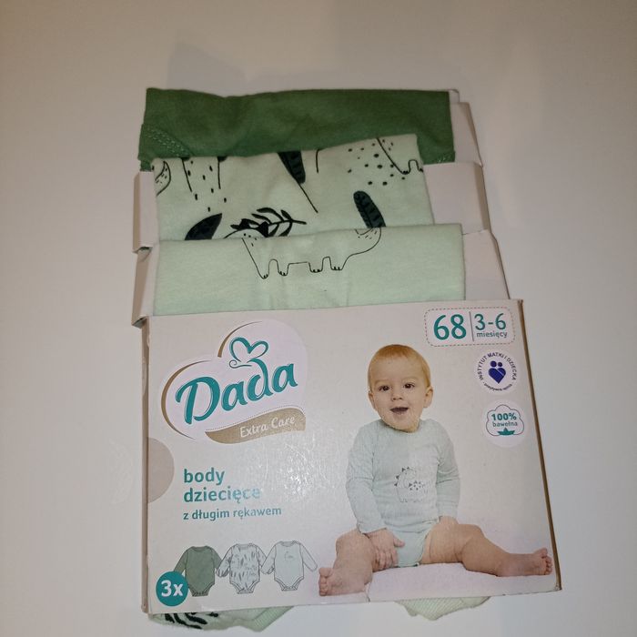 3-pak bodów body chłopięce z długim rękawem Dada