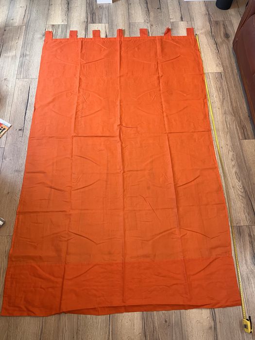 Cortina Laranja Tijolo com Presilhas 135x220cm Quarto Sala Casa