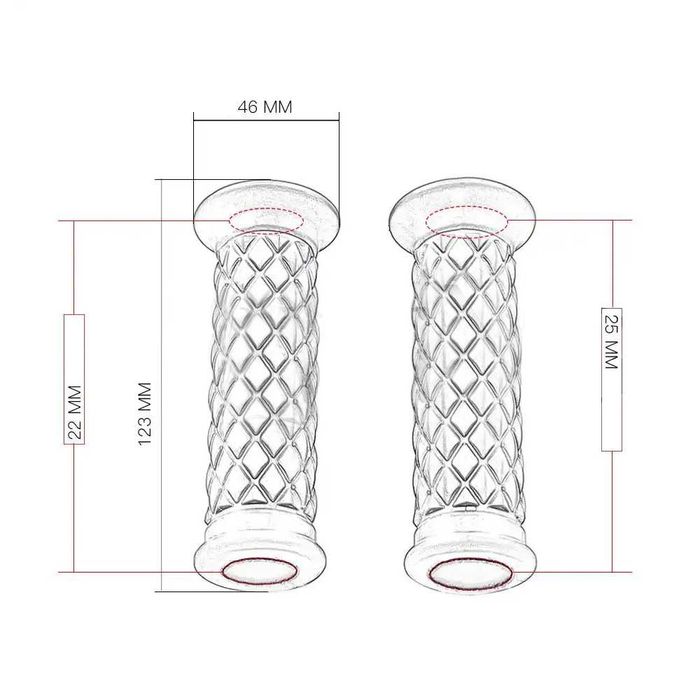 Par de Punhos de Borracha 22mm Topos Abertos para Moto - Várias Cores