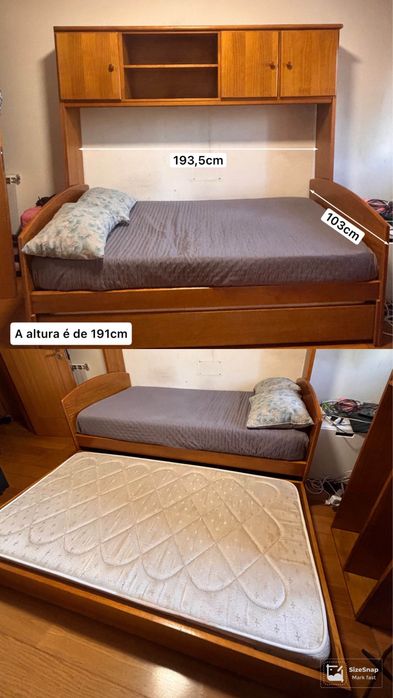 Mobilia de Quarto em Madeira Maçica
