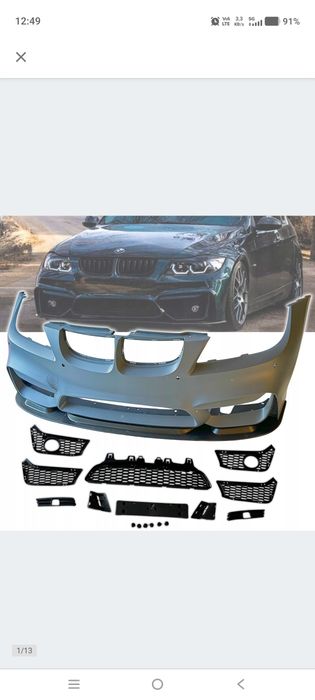 Zderzak przód M4 look BMW E90 przedlift