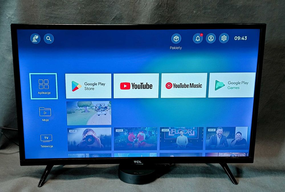 Telewizor LED 32' TCL 32DD429 Najnowszy Dekoder DVB-T2 HEVC (cyfrowy naziemny) + Smart TV BOX 4K Android TV Netflix HBO MAX CANAL+ YouTube Pilot !
