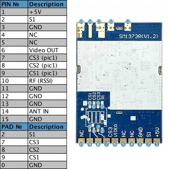 26шт., гурт/опт, vm1373r, модуль приймач аналогового відео, analog video receiver module