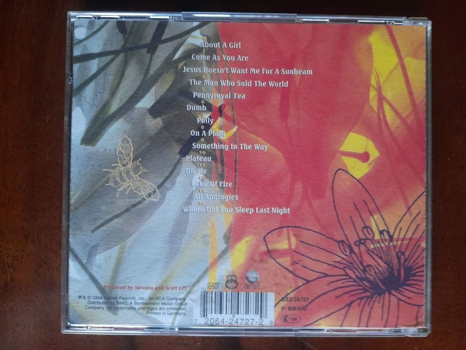 CD Nirvana " Unplugged in New York " de 1994