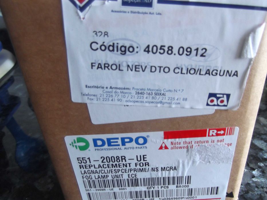 farol nevoeiro renault e nissan