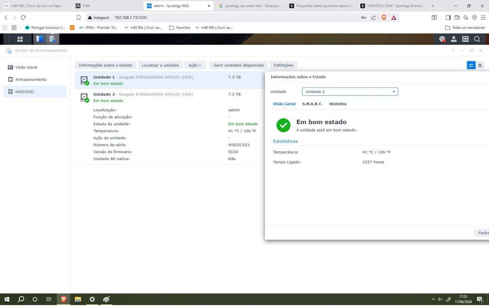 NAS Synology DiskStation DS723+ 2 baías 16T