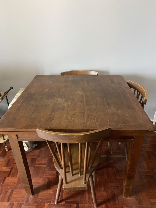 Mesa madeira maciça (antiga, extensível)