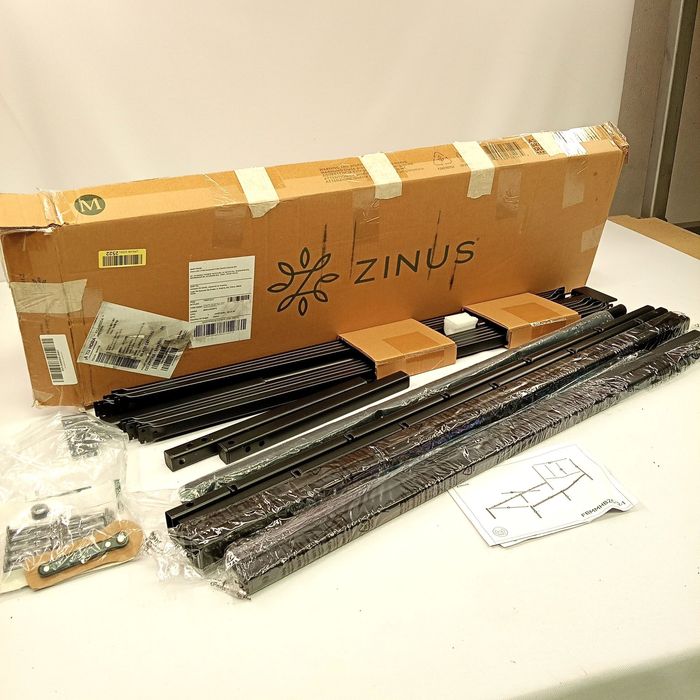 OUTLET Łóżko pojedyncze metalowe Zinus 90x190 czarny