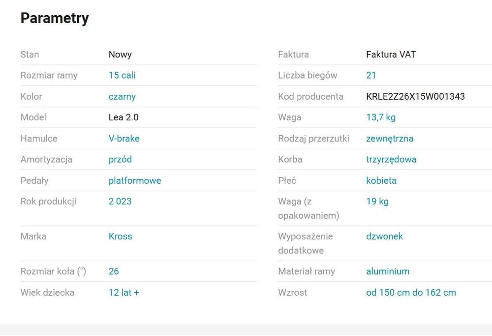 Rower Kross Lea 2.0 Koło 26" Rama XS Czarny/Malinowy/Fioletowy