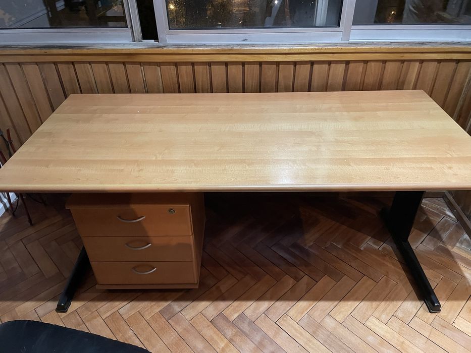 Secretária escritório madeira densa + armário arrumação