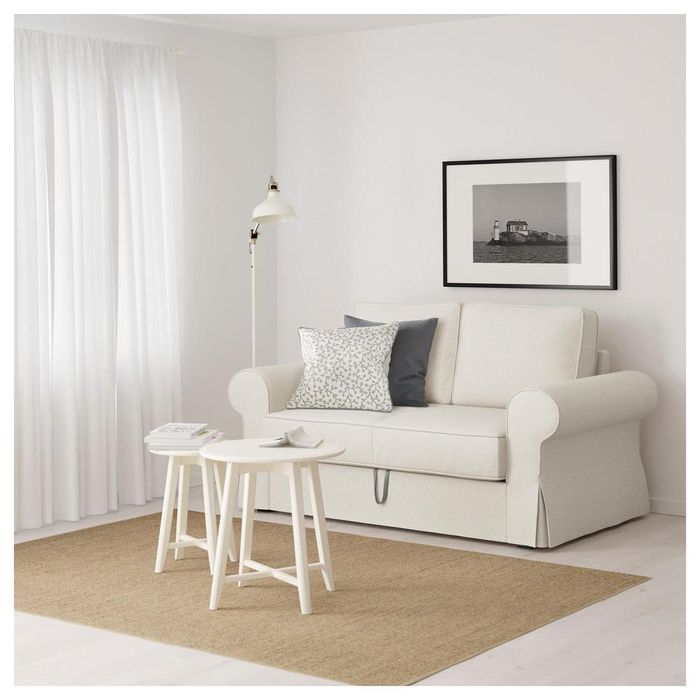 Sofá cama branco estrado ikea casal 3 lugares