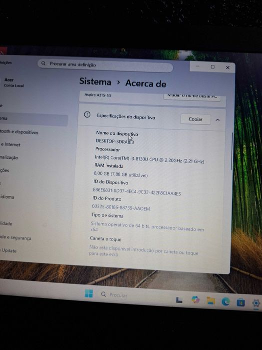 Acer Aspire 3 A315-53 | Intel i3 | 8GB RAM | SSD 256GB | Windows 11