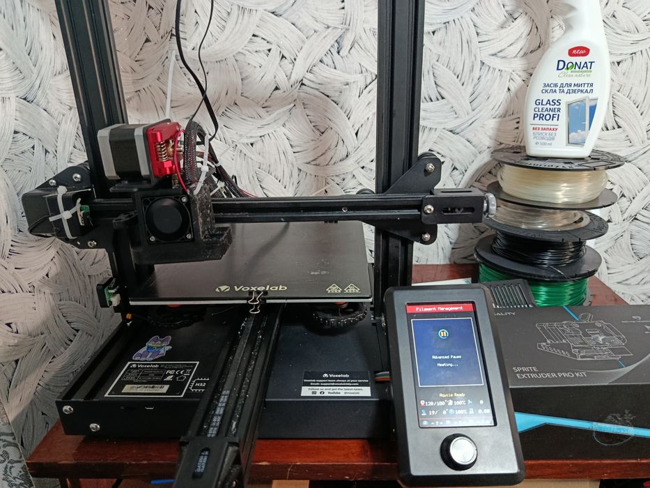 Продам 3д принтер voxelab aquilla x2 + sprite pro 2.85mm