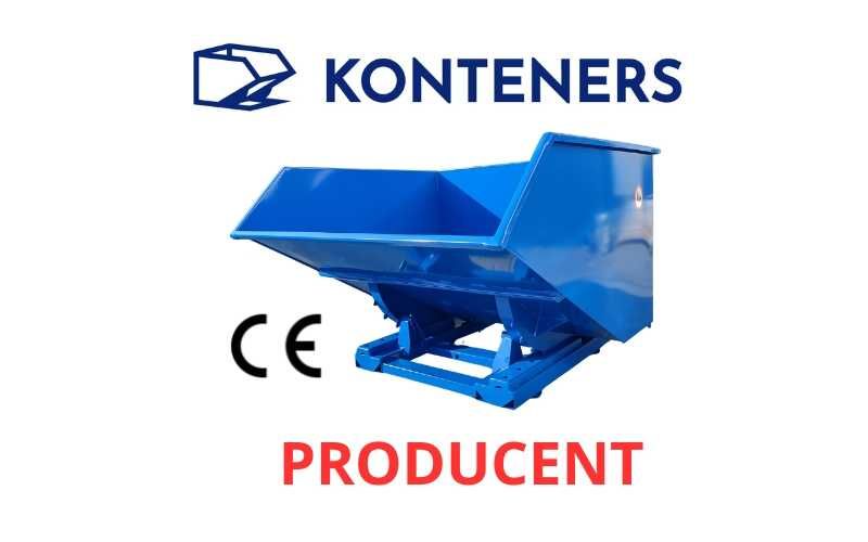 Kontener samowyładowczy metalowy na widły/ KOLIBA 1,5 m3 1500 L