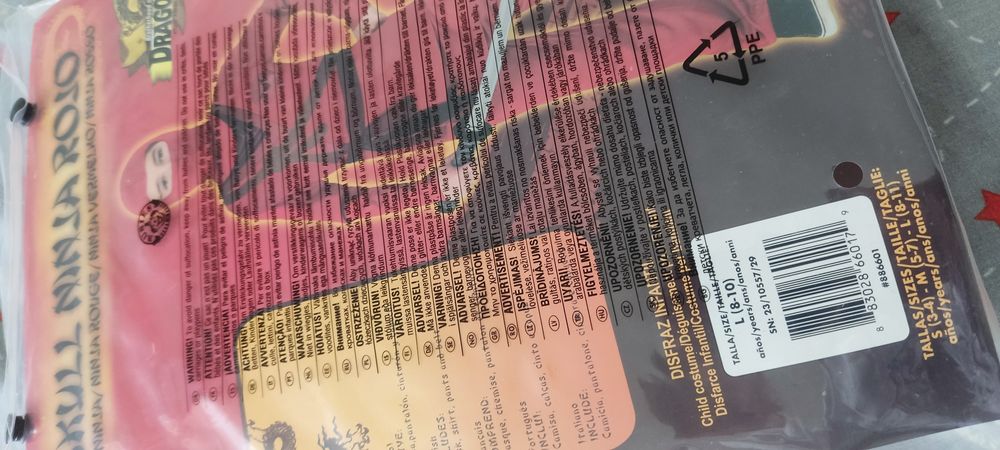 Fato carnaval Halloween ninja