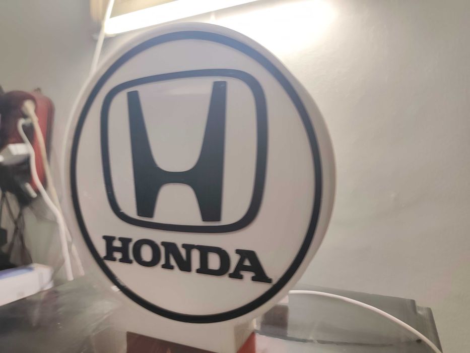 Lightbox luminaria decorativa Honda cx branca