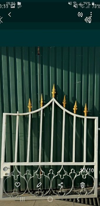 Portão FERRO,L 120,A 120,sem chave,6setas dourado,VALOR FIXO