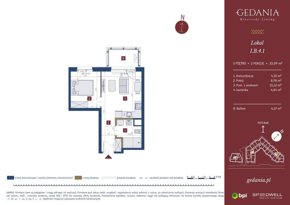 2-pokojowe mieszkanie 33 m² + balkon Bez Prowizji - Widok 2