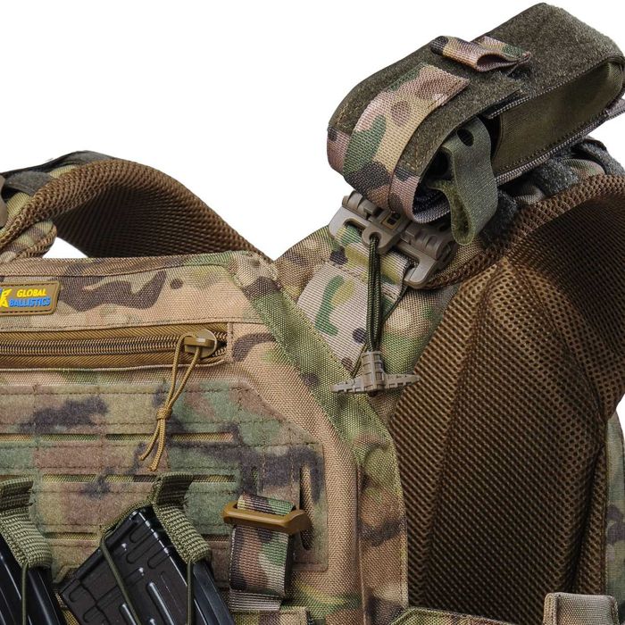 Комплект: шолом, плитоноска, плити 6-го класу захисту ДСТУ. Мультикам.