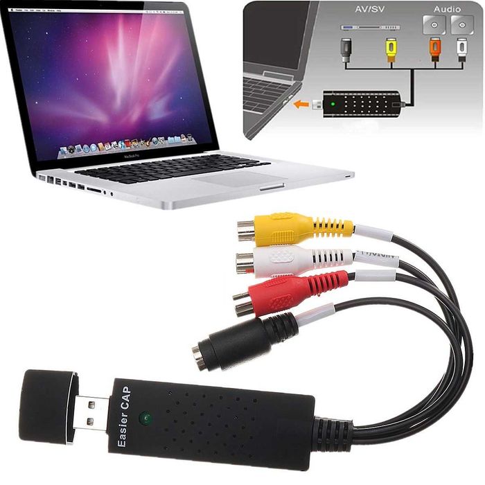 Conversor de Video / Placa Captura VHS / CCTV / RCA para USB 2.0