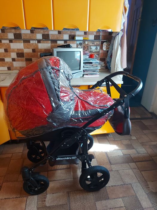 Дитяча коляска 2 в 1 Angelina Discovery червоно- сіра