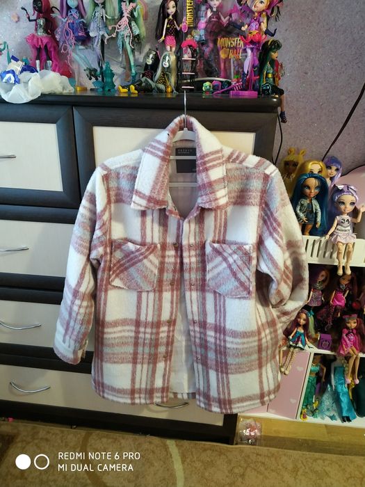 Рубашка в клетку теплая женская одежда 44-46размер
