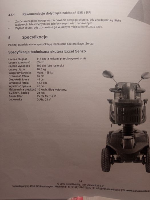 Elektryczny skuter inwalidzki