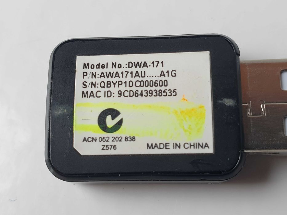 Wi-Fi USB  D-Link DWA-171 версія A1  2.4 ГГц/5 ГГц  AC600
