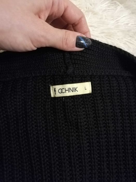 sweter Ochnik M 38 L 40 czarny angora oversize