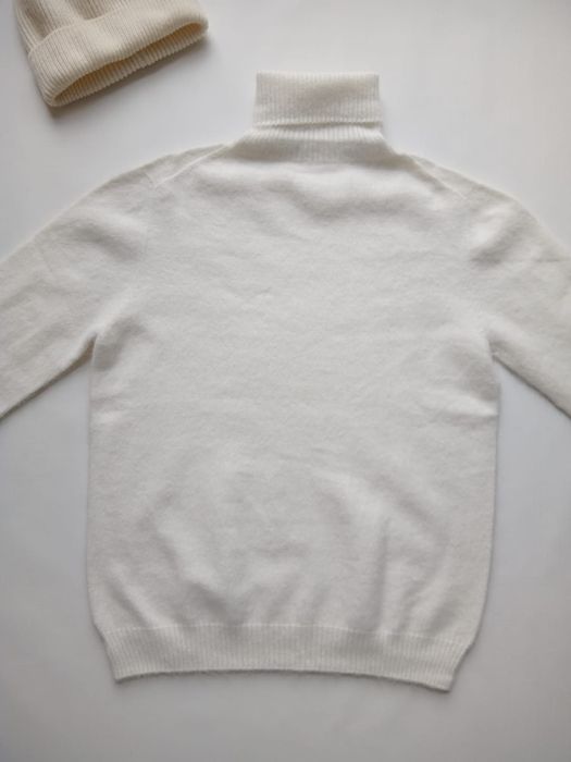 Nowy biały jasny śmietankowy damski sweter golf kaszmir cashmere S 36