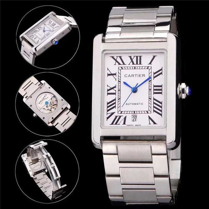Годинник автоматичний CARTIER Tank Française Steel / белый Small 20 × 25.7 мм