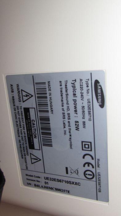 Televisão Samsung para reparação ou para peças