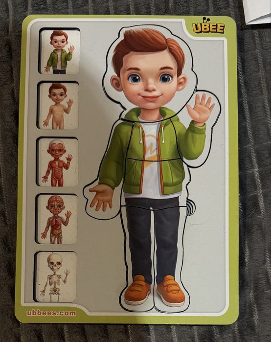 Сортер-пазл дерев'яний Анатомія людини Хлопчик